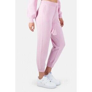 $395 LoveShackFancy Tristan Sweat Pants Knit Pink WOOL CASHMERE Tassels XS